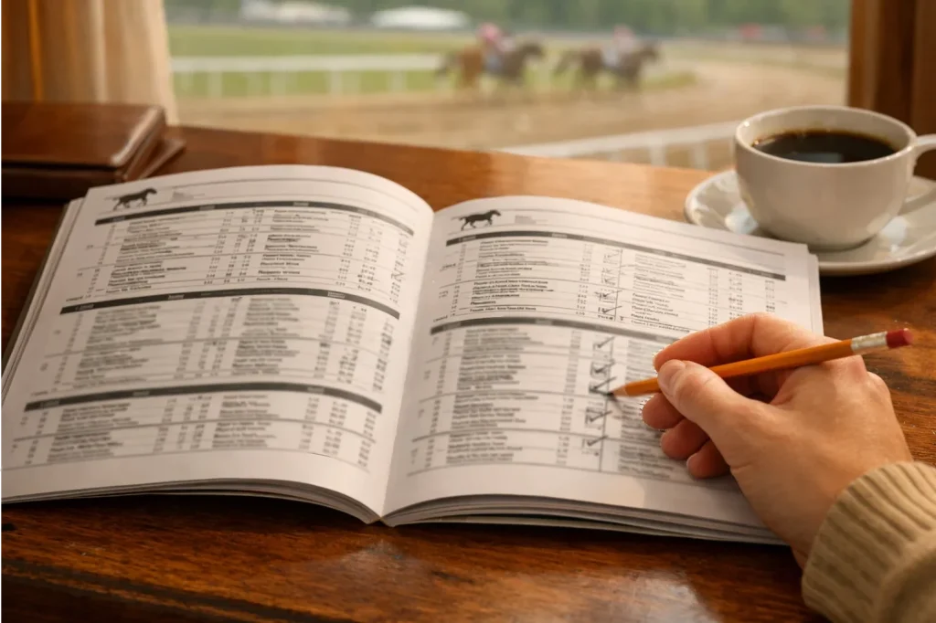 Overzicht van paardenraces op een raceprogramma